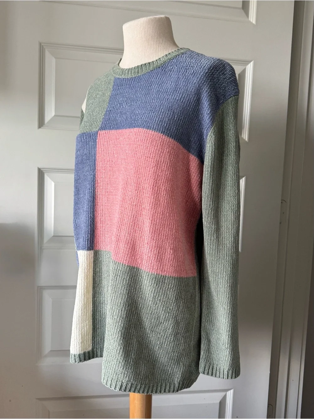 Vintage 1990s SAG Harbor Colorblock Chenille Sweater Women’s Medium Crewneck